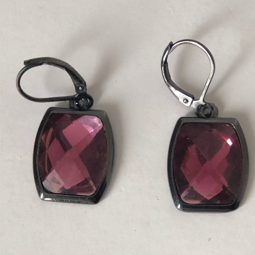 Joan Rivers Vintage light raspberry red Lever Back Earrings